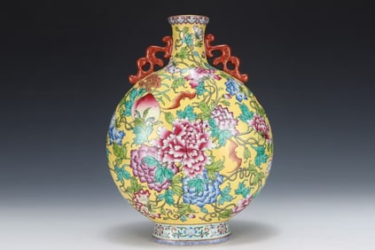 A CLOISONNé ENAMEL MOONFLASK