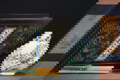 A FAMILLE-ROSE AND GILT 'FLOWERS, BIRDS AND POETRY' VASE