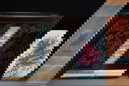 A FAMILLE-ROSE IRON-RED AND GILT 'SEA AND DRAGON' SQUARE VASE