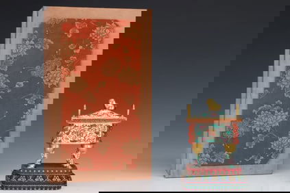 A FAMILLE-ROSE AND GILT TRIPOD CENSER