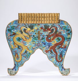 A CLOISONNé ENAMEL 'DRAGON-PHOENIX-AND-POEM' SHENG