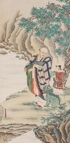 ZHANG DAQIAN (1899-1983), ATTRIBUTED TO, COPY OF DING GUANPENG'S ARHATS