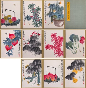 QI BAISHI (1864-1957), ATTRIBUTED TO, FLOWERS AND INSECTS