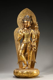 A GILT-BRONZE FIGURE OF PADMAPANI