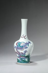 A DOUCAI 'DRAGON-AMONG-WAVES' VASE