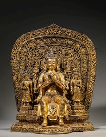 A GILT-BRONZE FIGURE OF BUDDHA