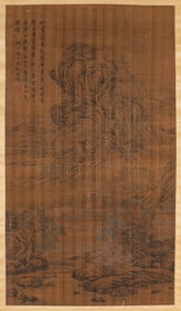 GUO ZHONGSHU (ACT. 10TH CENTURY), ATTRIBUTED TO, LANDSCAPE WITH PAVILION