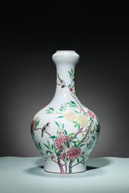 A FAMILLE-ROSE 'FLOWER-AND-BIRD' VASE