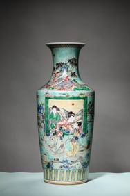 A WUCAI 'FIGURE' VASE