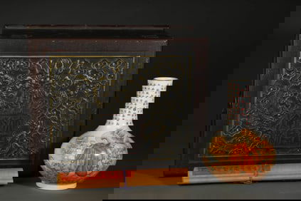 AN IRON-RED 'GUANYIN AND POETRY' VASE