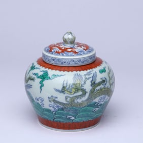 A WUCAI 'CLOUD AND DRAGON' JAR