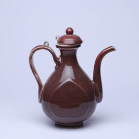 A RED-GLAZED 'FLOWER AND FRUIT ' EWER