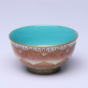 AN ENAMEL 'LOTUS PETAL' BOWL