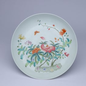 A FAMILLE ROSE 'FLORAL' DISH