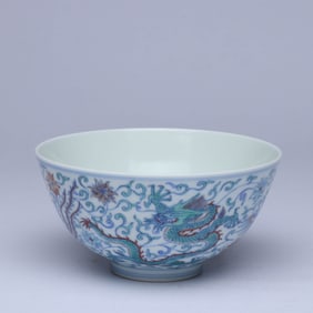 A DOUCAI 'DRAGON AND PHOENIX AMONG FLOWERS' BOWL