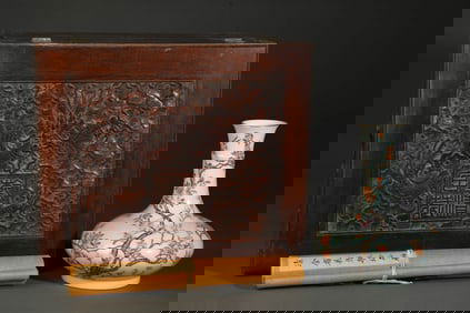 A FAMILLE ROSE 'FLOWERS AND BIRDS' WATER-CHESTNUT VASE