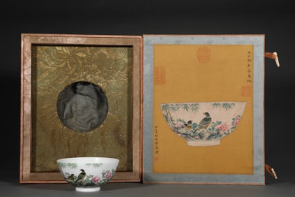 A FAMILLE ROSE 'FLOWERS AND BIRDS' BOWL