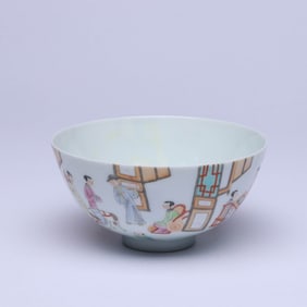 A FAMILLE ROSE 'FIGURES AND STORY' BOWL