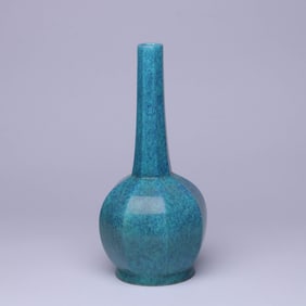 A ROBIN'S EGG GLAZED LONG-NECK VASE