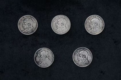 A SET OF YUAN SHIKAI SILVER DOLLARS