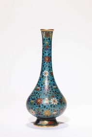 A CLOISONNé ENAMEL 'INTERLOCKING FLORALS' VASE