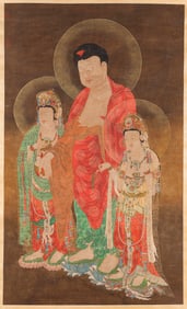WU ZONGYUAN (ACT. 11TH CENTURY), ATTRIBUTED TO, THREE SAINTS OF HUAYAN