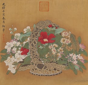 EMPRESS DOWAGER CIXI (1835-1908), ATTRIBUTED TO, FLOWERS