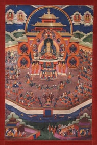A THANGKA OF FIGURE OF AMOGHASIDDHI