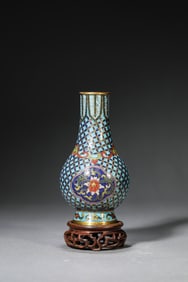 A CLOISONNé ENAMEL 'FLORAL' VASE