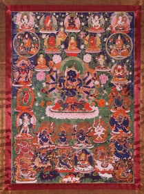 A THANGKA OF FIGURE OF GUHYASAMAJA