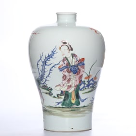 A FAMILLE ROSE 'FIGURAL' MEIPING