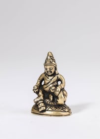 AN ALLOY BRONZE FIGURE OF YELLOW JAMBHALA