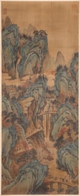 LIU SONGNIAN (ACT. 1190-1230), ATTRIBUTED TO, LANDSCAPE WITH FIGURES