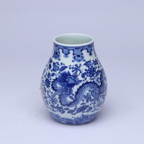 A BLUE AND WHITE 'DRAGON AND PHOENIX' JAR