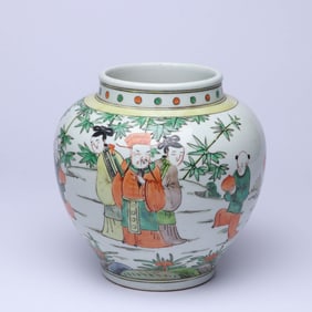 A WUCAI 'FIGURES AND STORY' JAR
