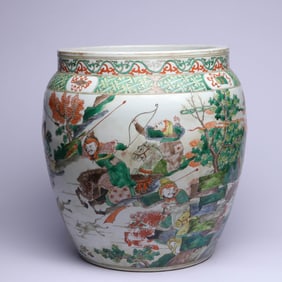 A WUCAI 'FIGURES AND STORY' JAR