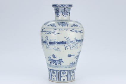 A PAIR OF  WUCAI 'FIGURES AND STORY' VASES