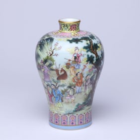 A FAMILLE ROSE 'FIGURES AND STORY' MEIPING