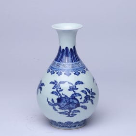 A BLUE AND WHITE 'THREE FRUITS' YUHUCHUNPING