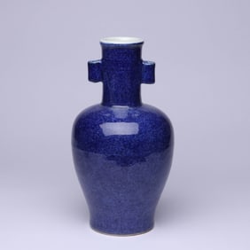 A SPLASHED-BLUE GLAZED 'DRAGON' VASE
