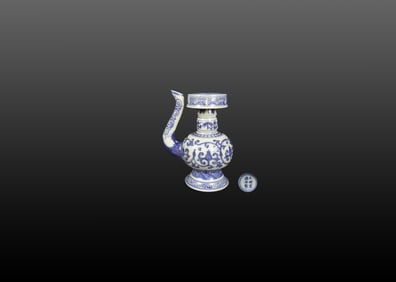 A BLUE AND WHITE BUMBA EWER