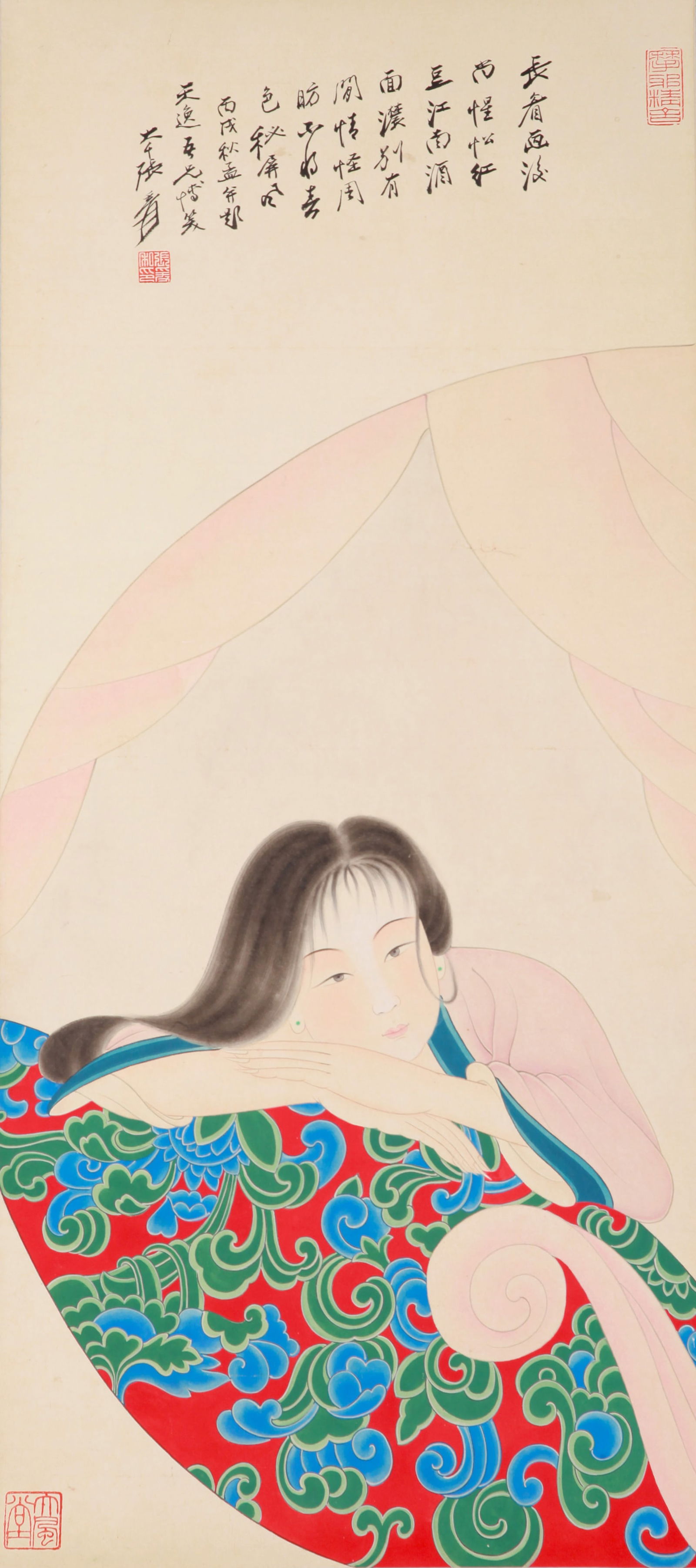 ZHANG DAQIAN (1899-1983), ATTRIBUTED TO, LADY: ZHANG DAQIAN (1899-1983), ATTRIBUTED TO, LADY Dimensions: Width: 98 cm (38.58 in.) x Height: 41 cm (16.14 in.). All measurements are approximate.