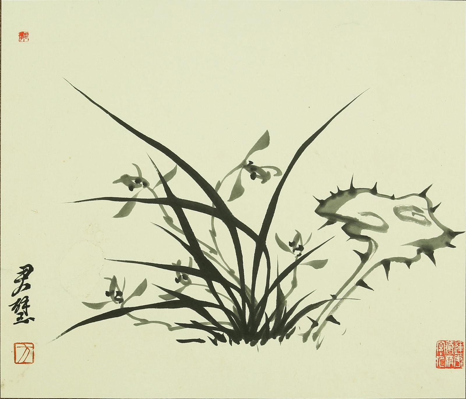 FANG JUNBI (1898-1986), ATTRIBUTED TO, ORCHID (1 of 6)