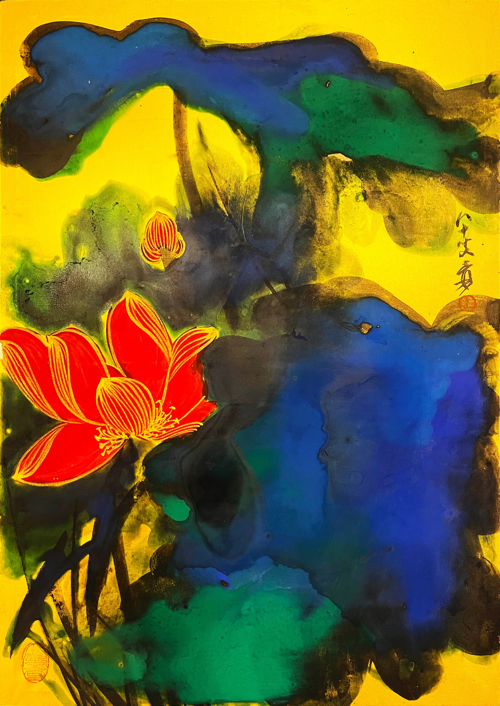 ZHANG DAQIAN (1899-1983), ATTRIBUTED TO, LOTUS (1 of 7)