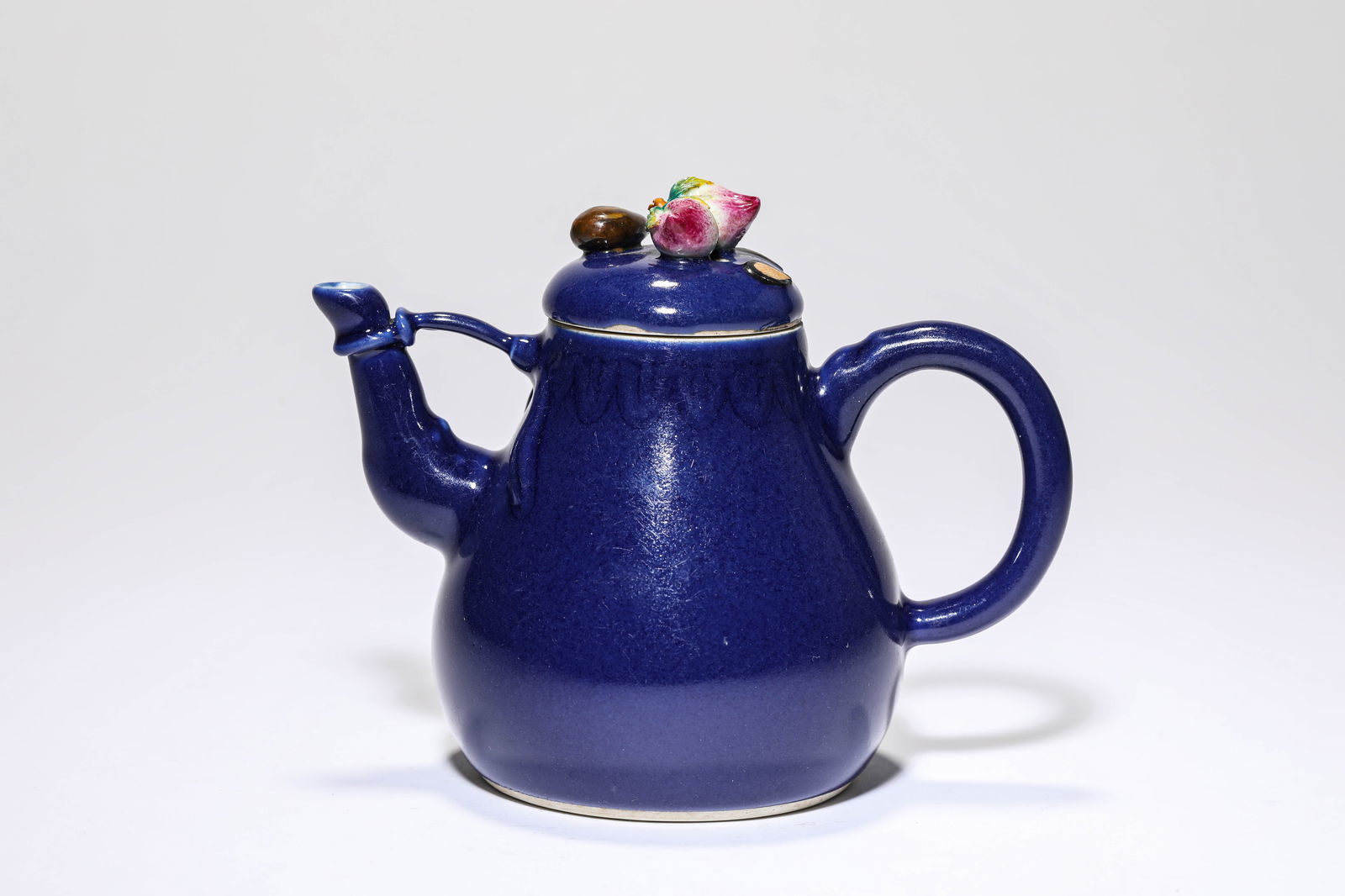 A SAPPHIRE-BLUE-GLAZED 'BIOMIMETIC PEAR-FORM' POT (1 of 5)