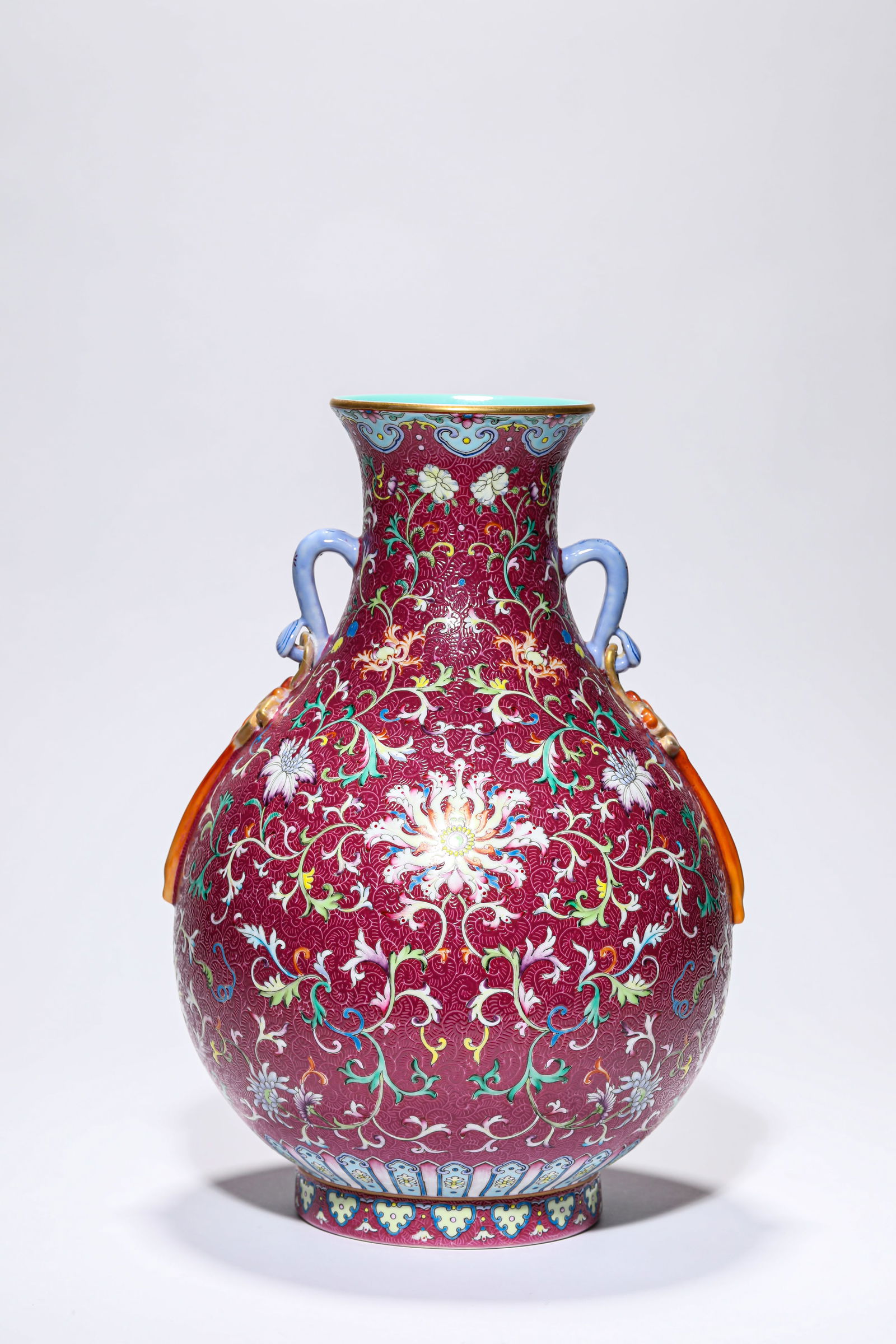 A FAMILLE-ROSE 'LOTUS' ZUN: A FAMILLE-ROSE 'LOTUS' ZUN Dimensions: Width: 21.0 cm (8.27 in) x Height: 30.2 cm (11.89 in). All measurements are approximate.