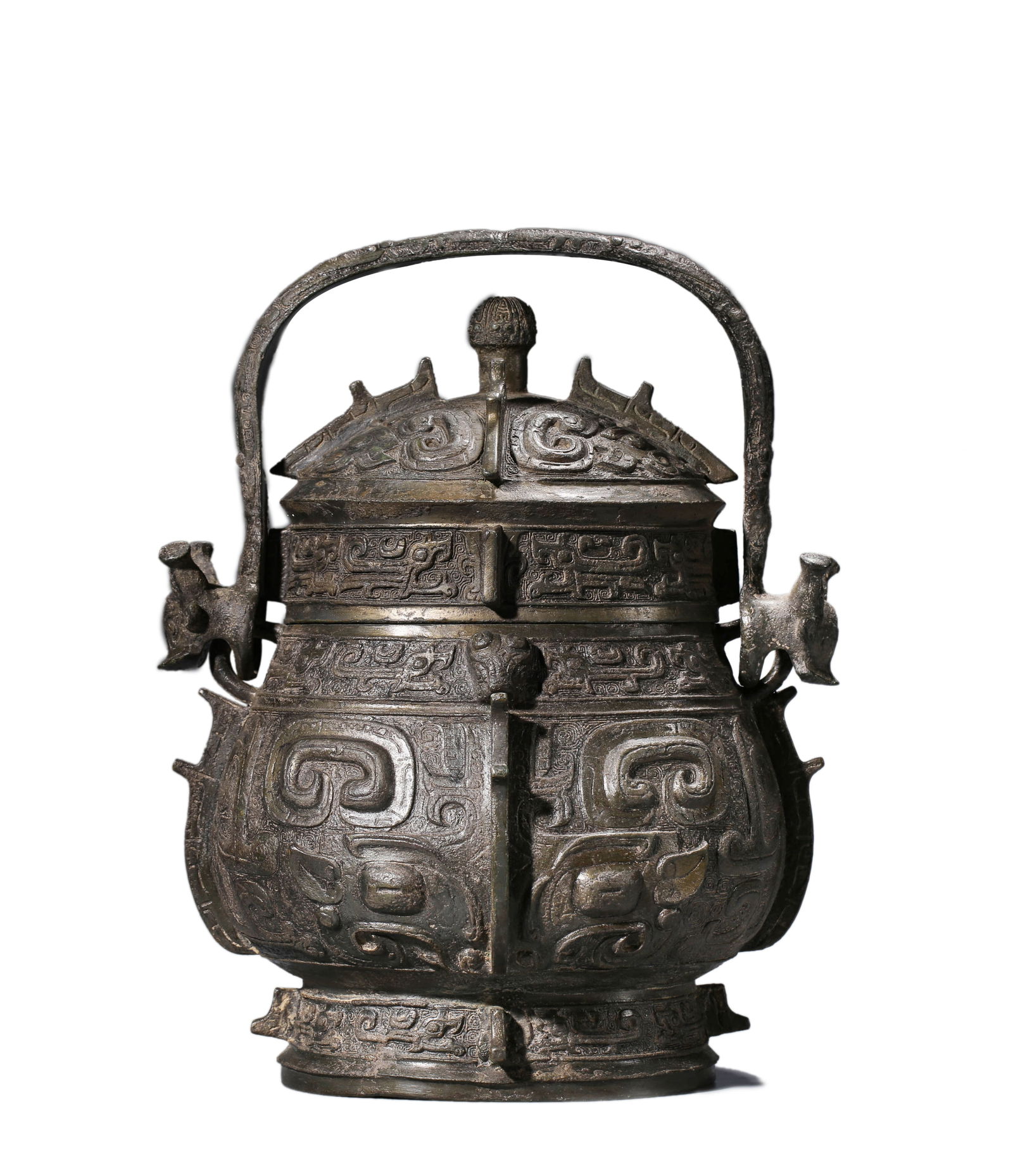 A BRONZE 'YOU' RITUAL WINE VESSEL (1 of 9)