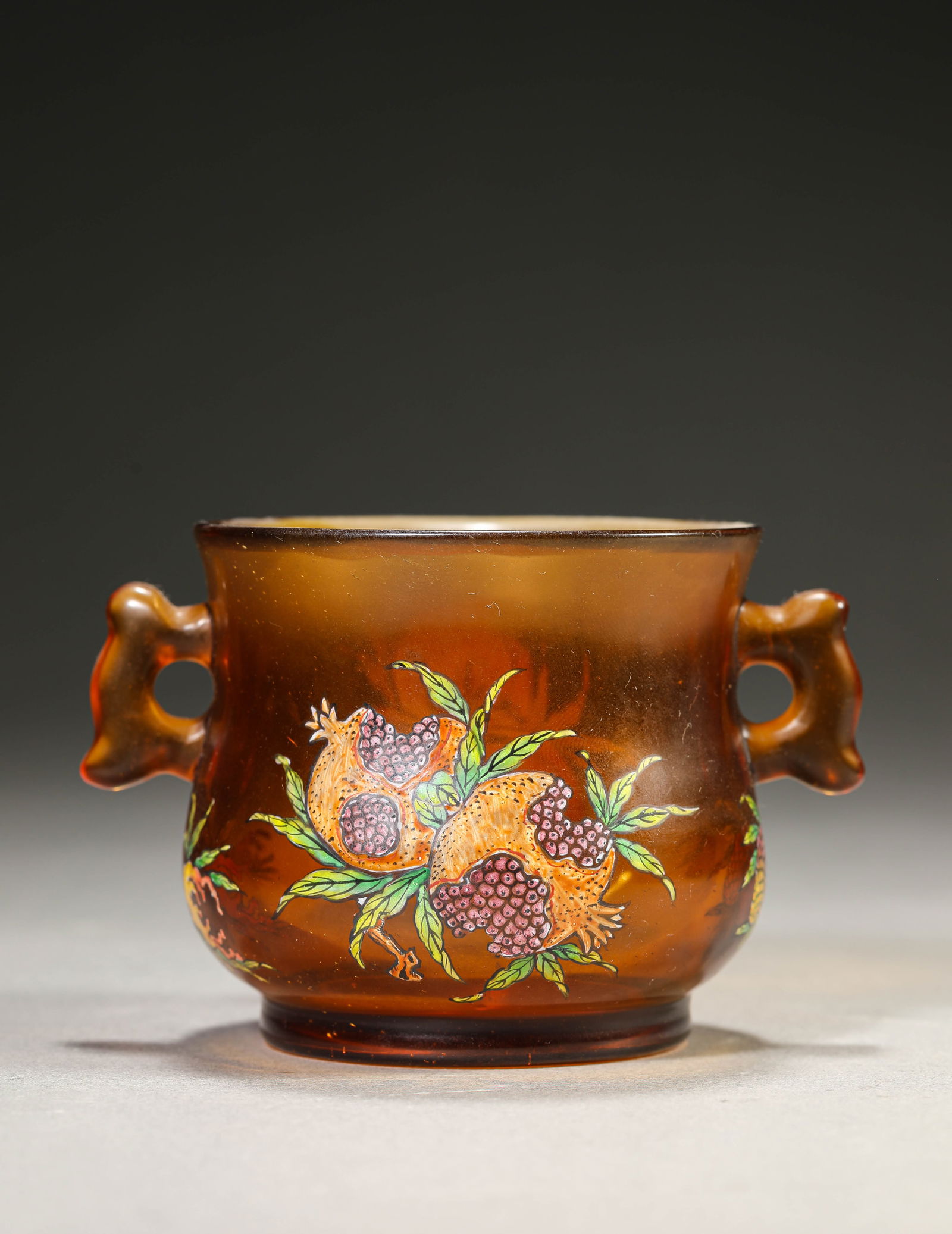 A GLASS 'THREE ABUNDANCES' 'FISH-HEAD HANDLES' CENSER (1 of 5)