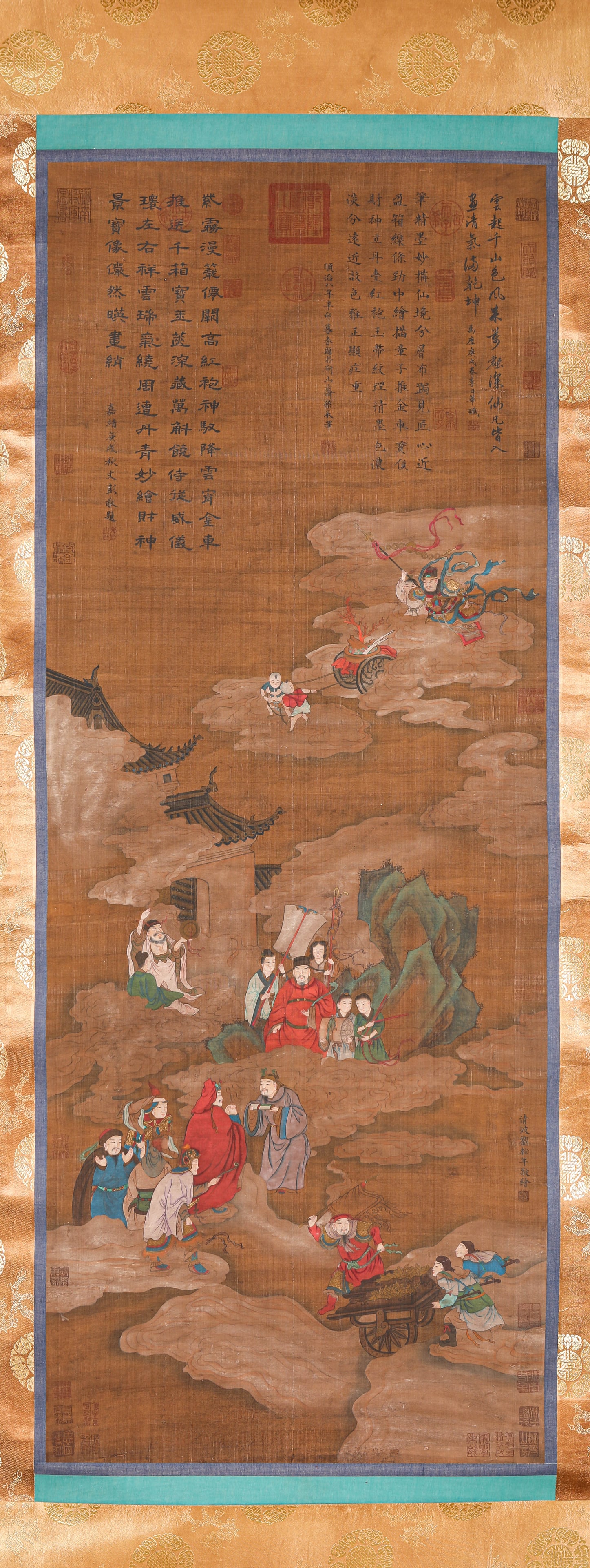 LIU SONGNIAN (ACT. 1190-1230), ATTRIBUTED TO, FIGURE NARRATIVE: LIU SONGNIAN (ACT. 1190-1230), ATTRIBUTED TO, FIGURE NARRATIVE Dimensions: Width: 66.5 cm (26.18 in) x Height: 173.0 cm (68.11 in). All measurements are approximate.