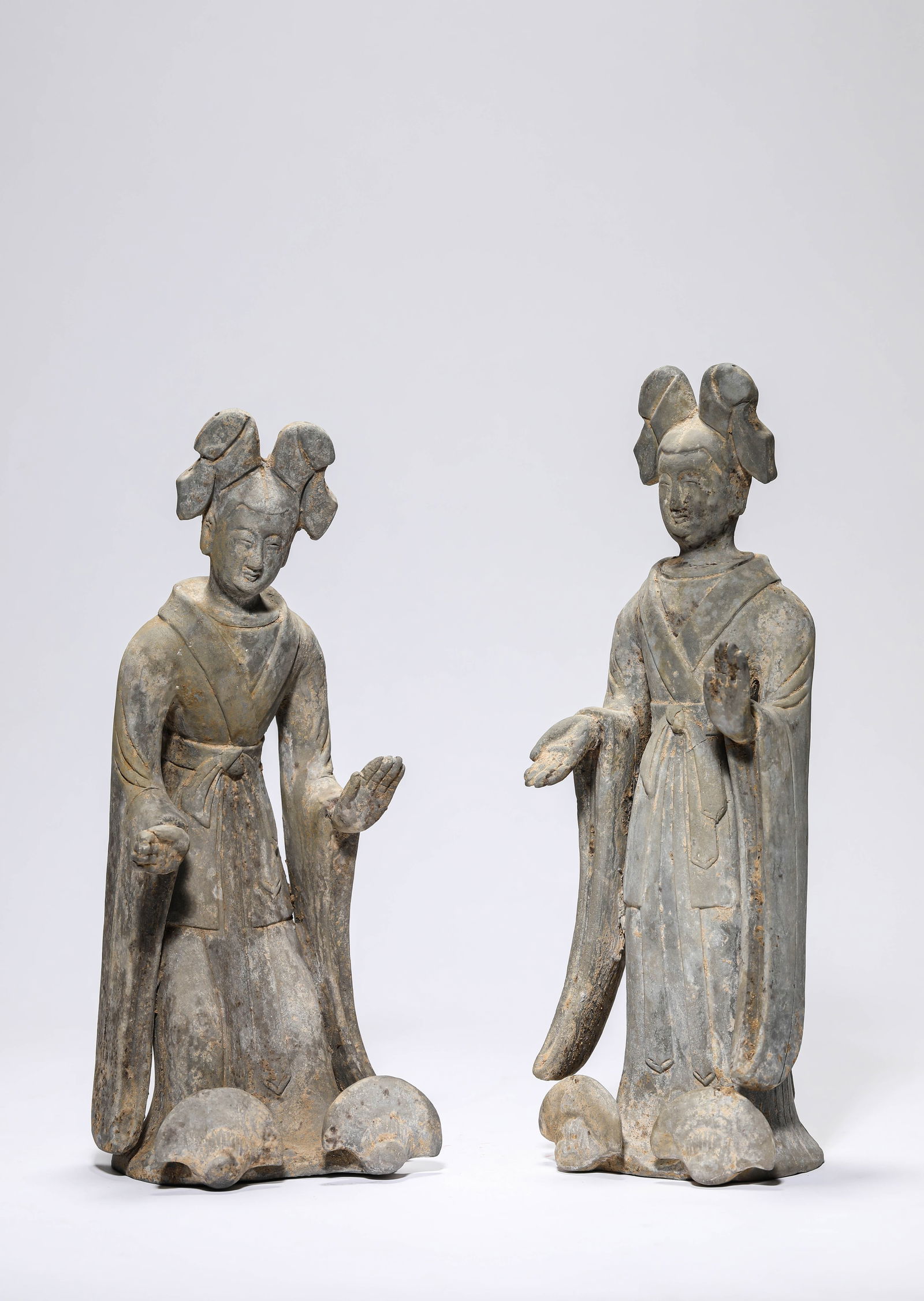 A GROUP OF BLACK POTTERY 'LADIES' (1 of 12)